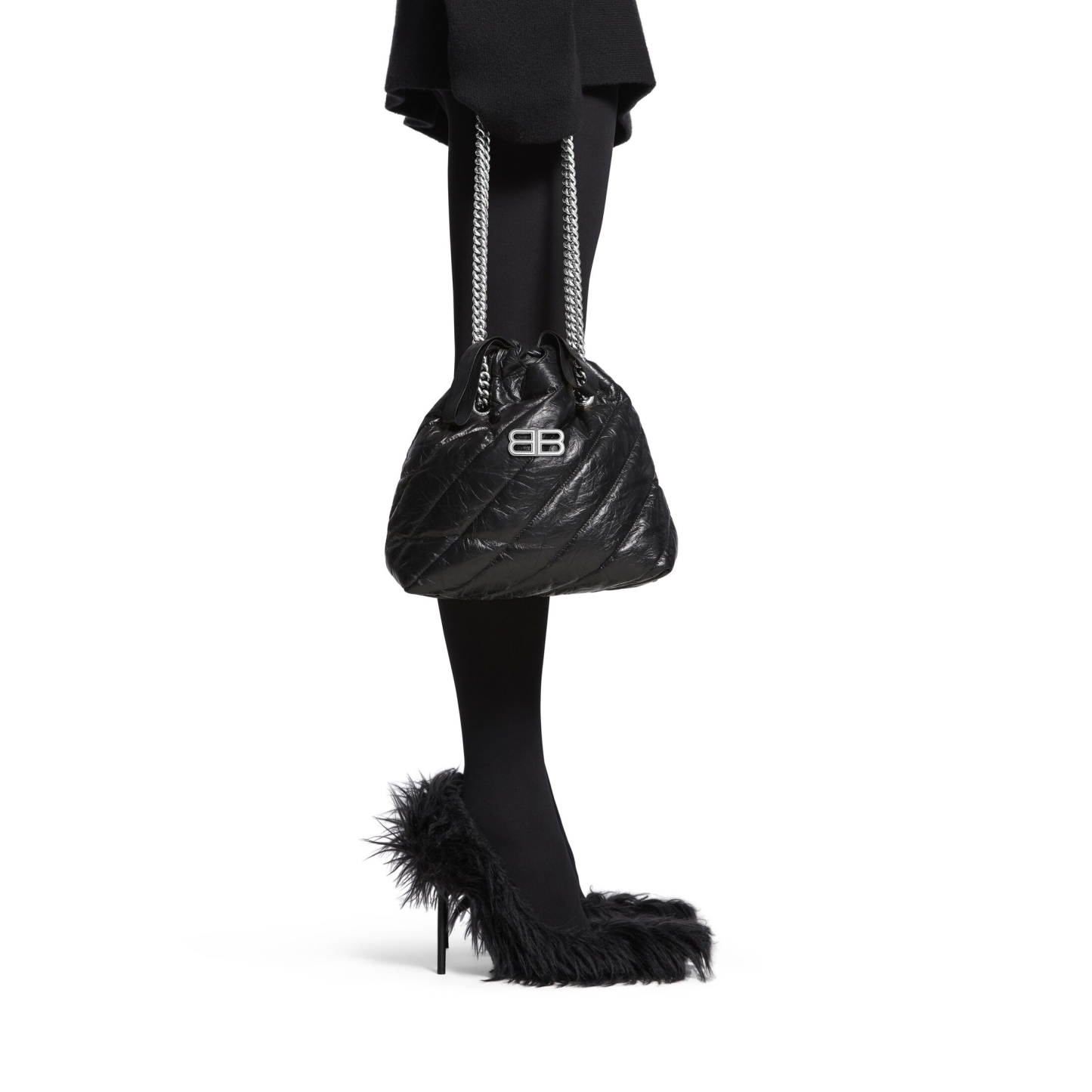 WOMEN'S CRUSH SMALL TOTE BAG QUILTED IN BLACK